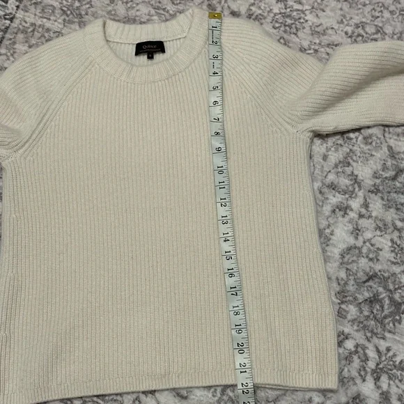 Quince Mongolian Cashmere Fisherman Crewneck Sweater Soft Ivory - Picture 7 of 13
